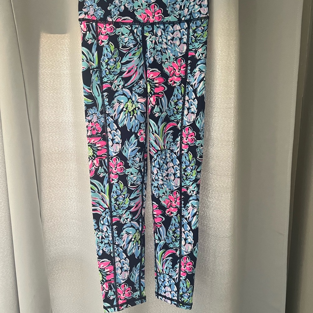 Lilly Pulitzer Leggings - Pink and Blue Floral